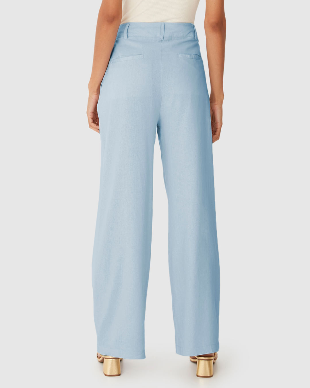 Calça Alfaiataria Feminina Cintura Alta Em Viscolinho - Imagem 20