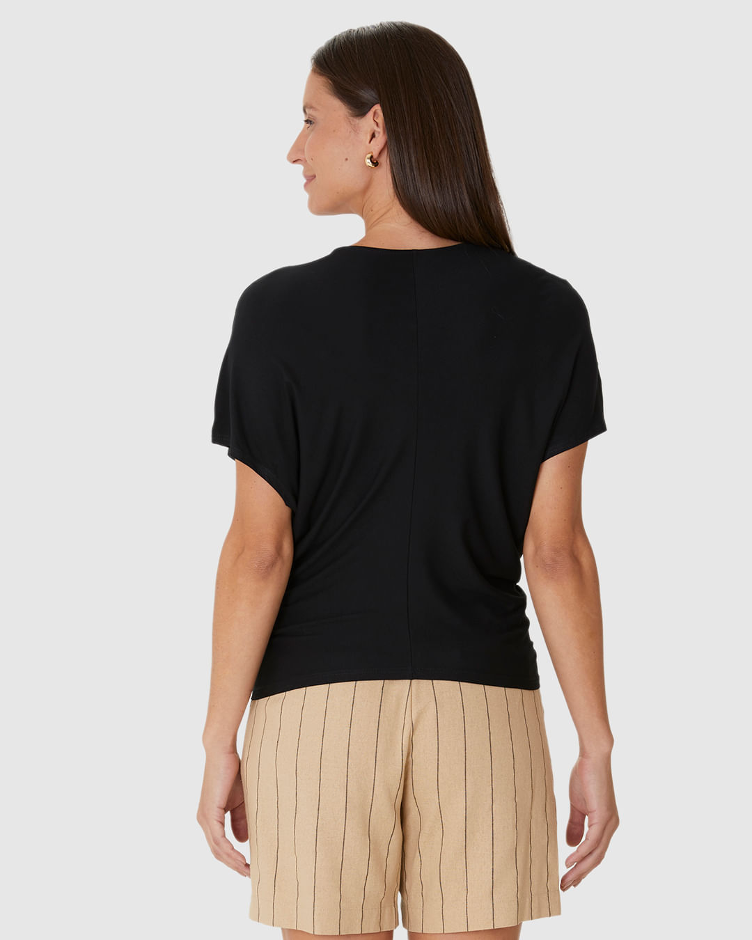 Blusa Ampla Feminina Decote Redondo Em Viscose Stretch - Imagem 20