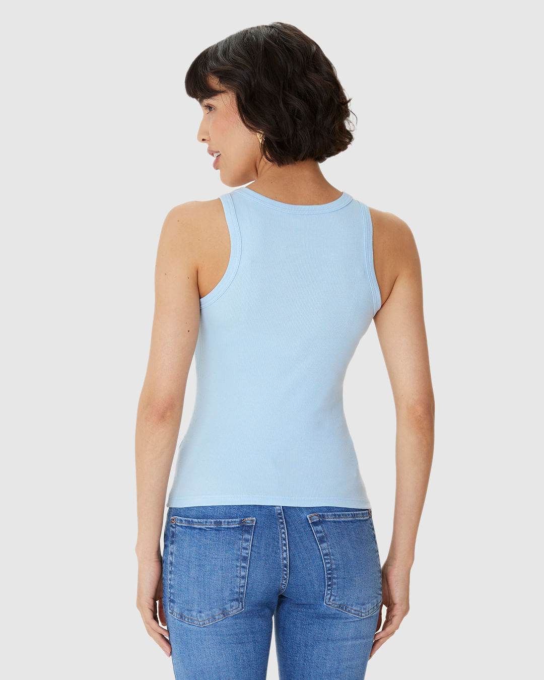 Regata Básica Feminina Decote U Em Ribana - Imagem 25