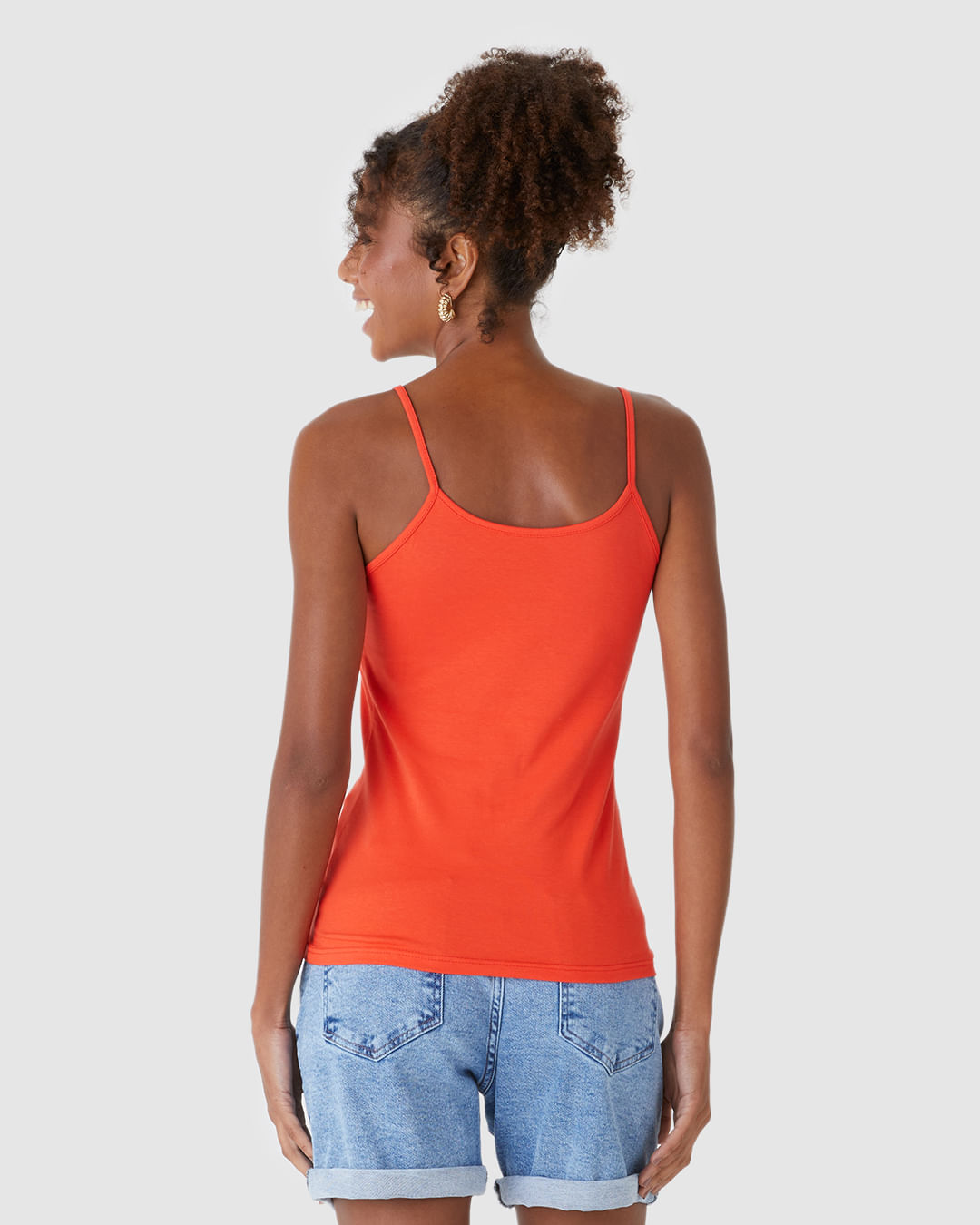 Regata Básica Feminina Alça Fina Em Algodão - Imagem 15