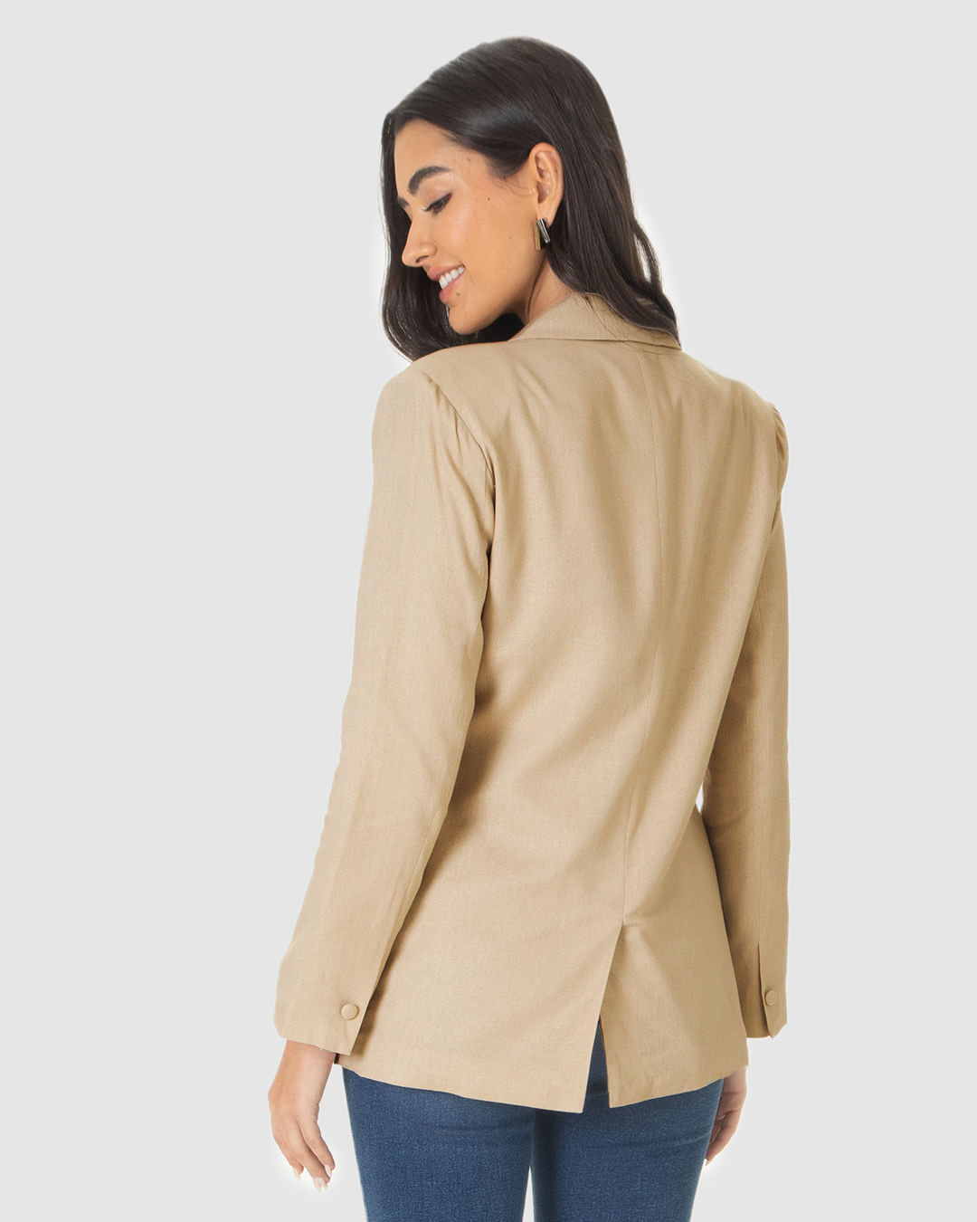 Blazer Feminino Com Bolso Frontal Em Viscolinho - Imagem 18