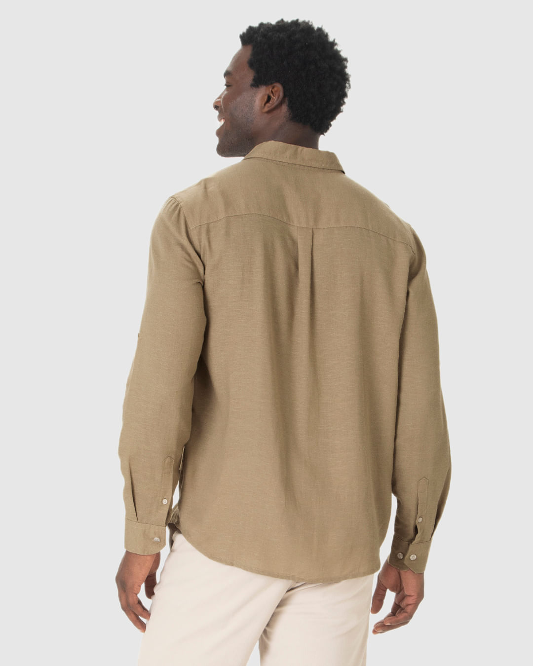 Camisa Masculina Regular Manga Longa Em Viscolinho - Imagem 30