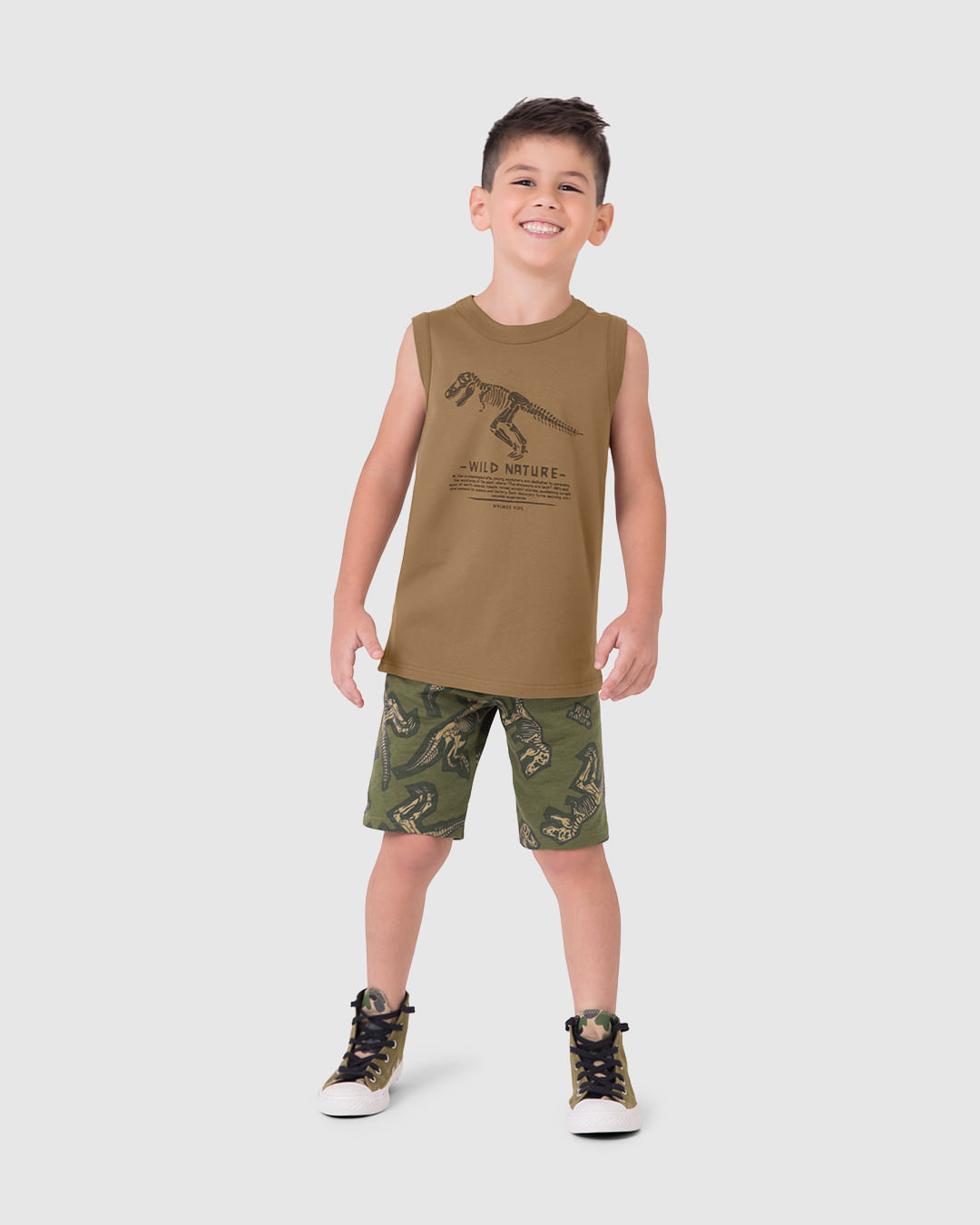 Conjunto Infantil Menino Bermuda Estampada Em Moletinho Malwee Kids - Imagem 13