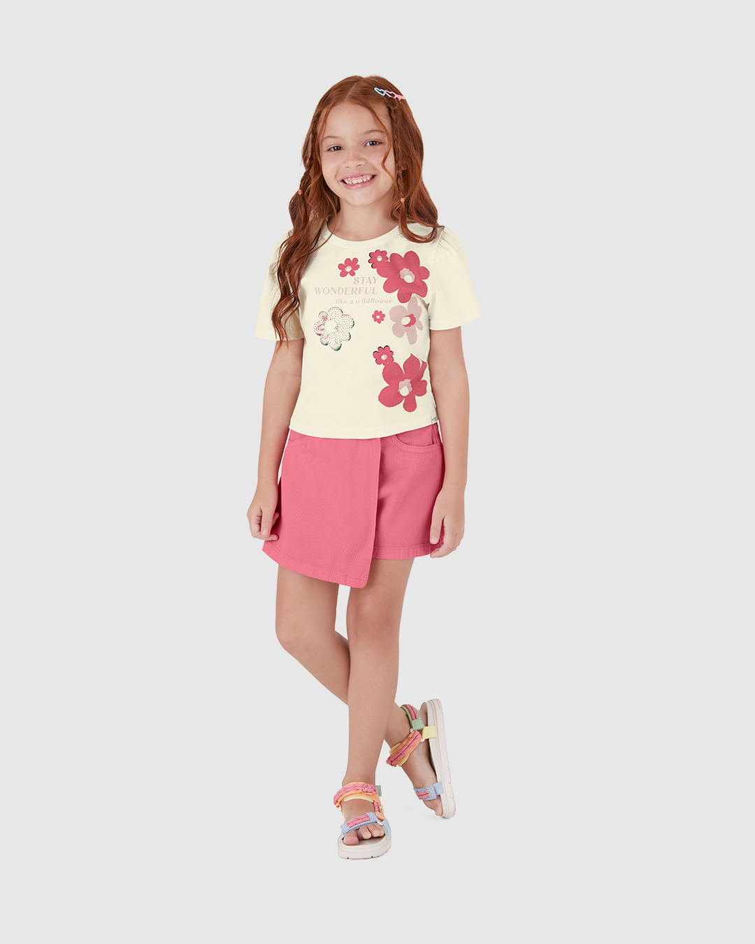 Blusa Infantil Menina Stay Wonderful Like a Wildflower em Algodão Malwee Kids