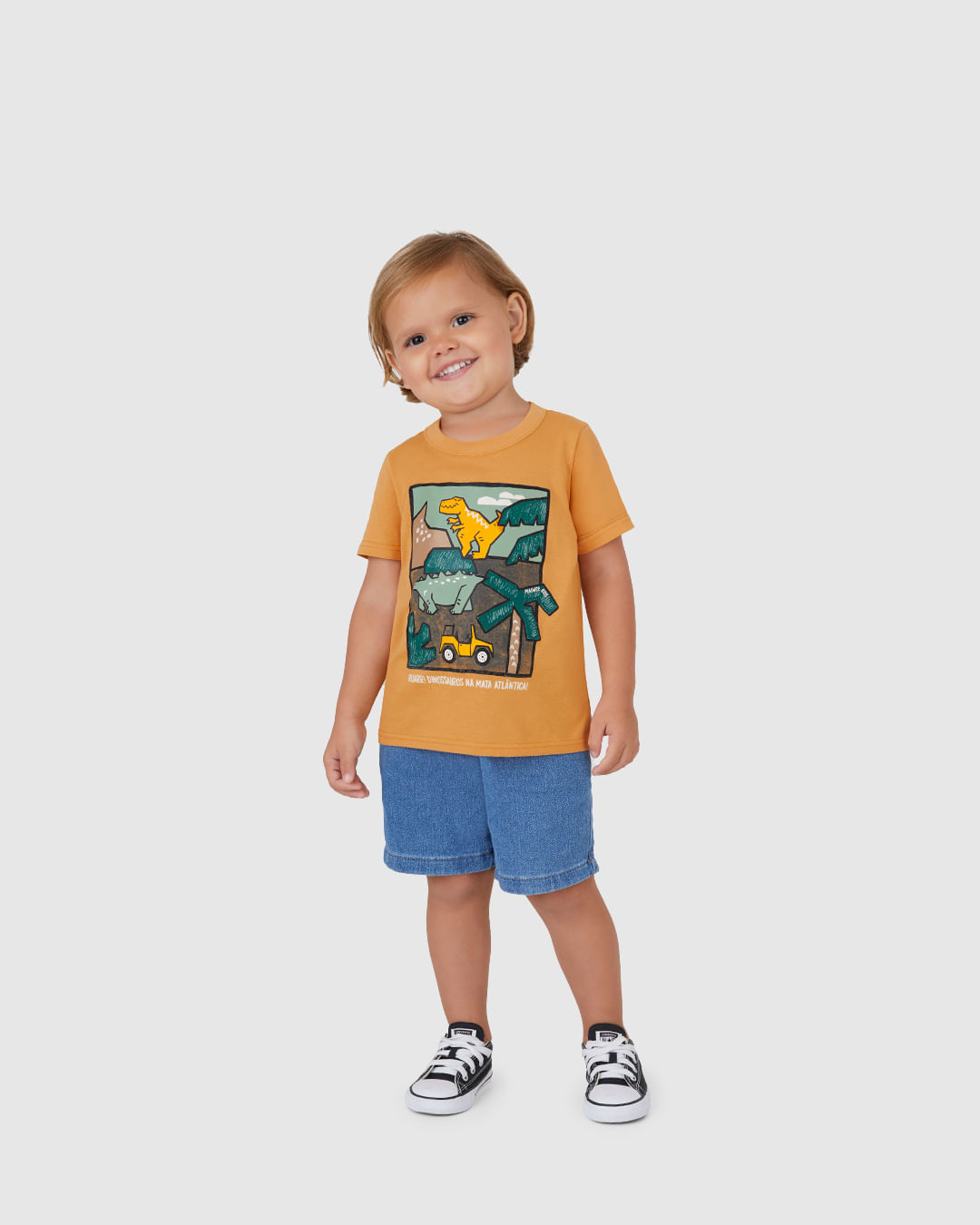 Camiseta Infantil Menino Dinossauros Na Mata Atlântica Em Algodão Malwee Kids - Imagem 11