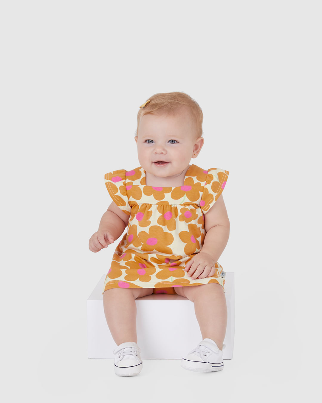 Conjunto Infantil Menina Vestido Evasê Floral + Calcinha Em Algodão Malwee Kids - Imagem 11