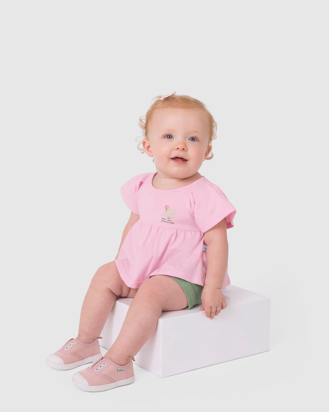 Conjunto Infantil Menina Shorts Clochard Em Malha Texturizada Malwee Kids