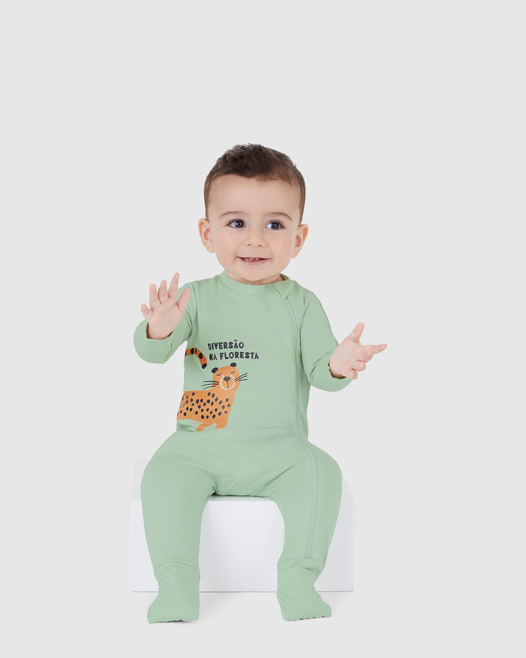 Macacão Bebê Menino Pezinho Diversão na Floresta Em Algodão Malwee Kids