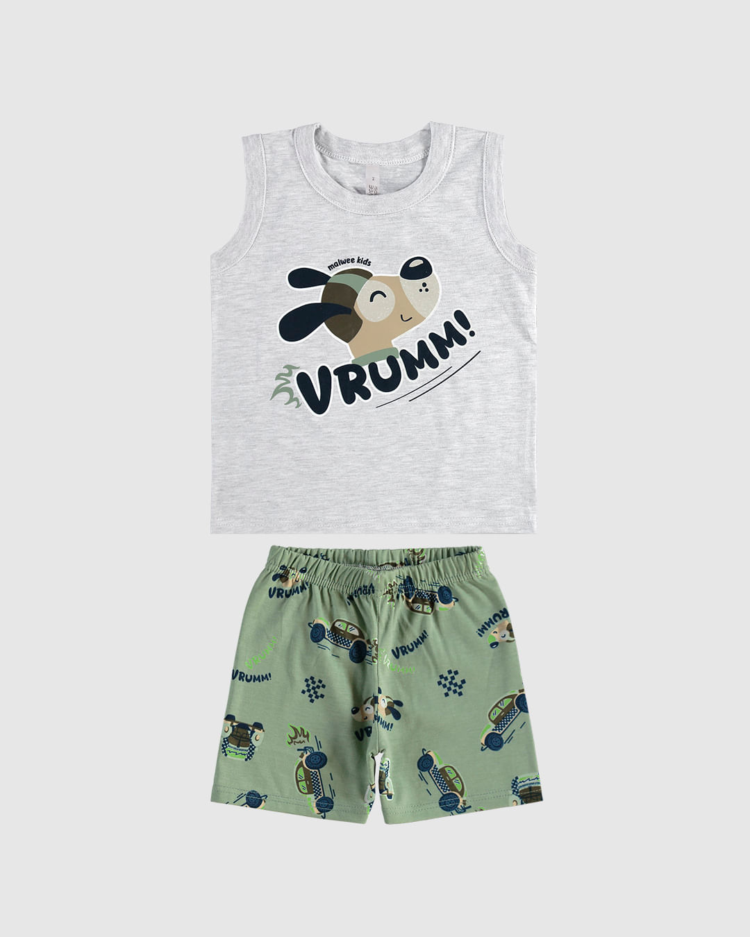 Pijama Curto Infantil Menino Vrumm! Em Algodão Malwee Kids