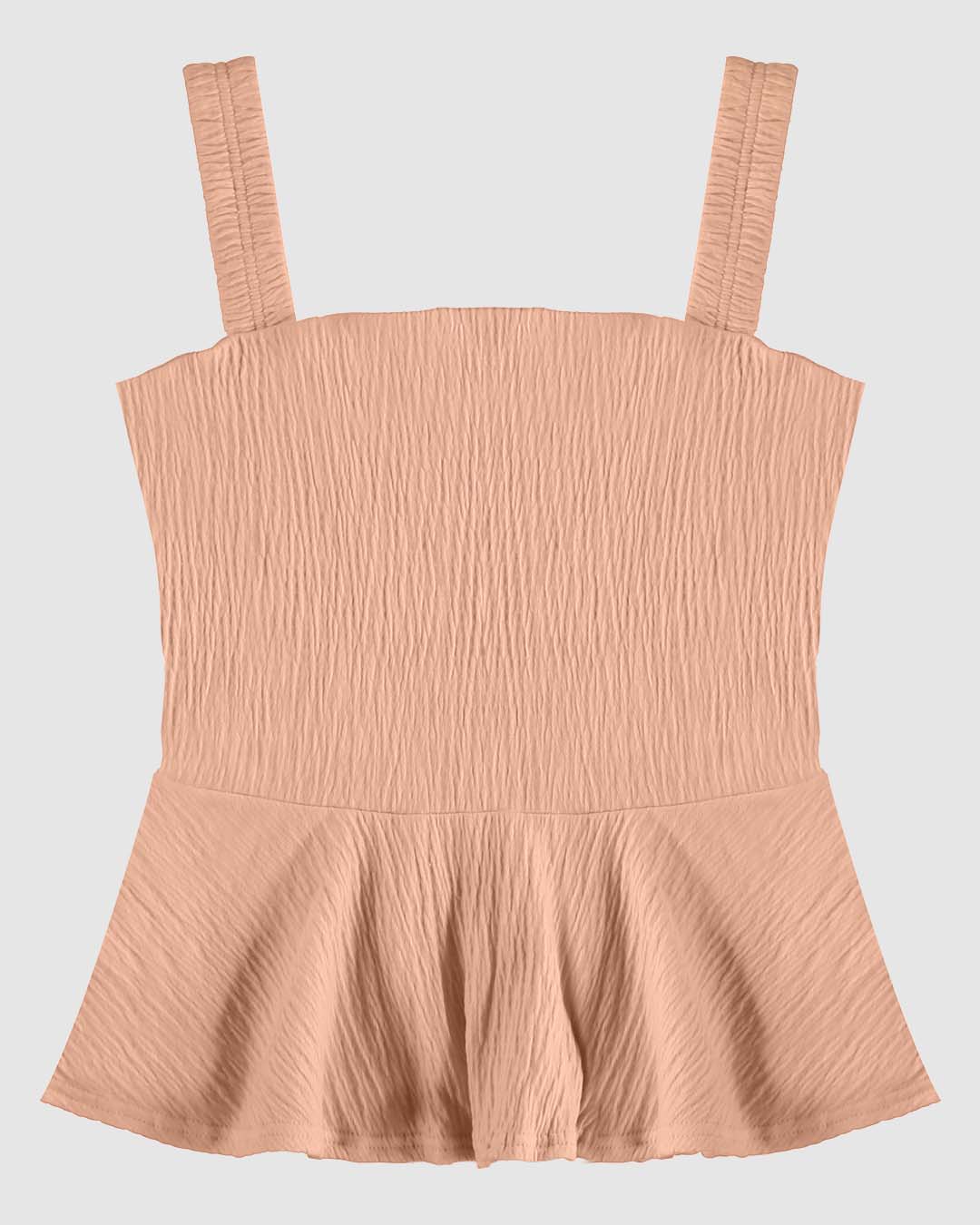 Regata Menina Peplum Em Malha Texturizada Malwee Kids