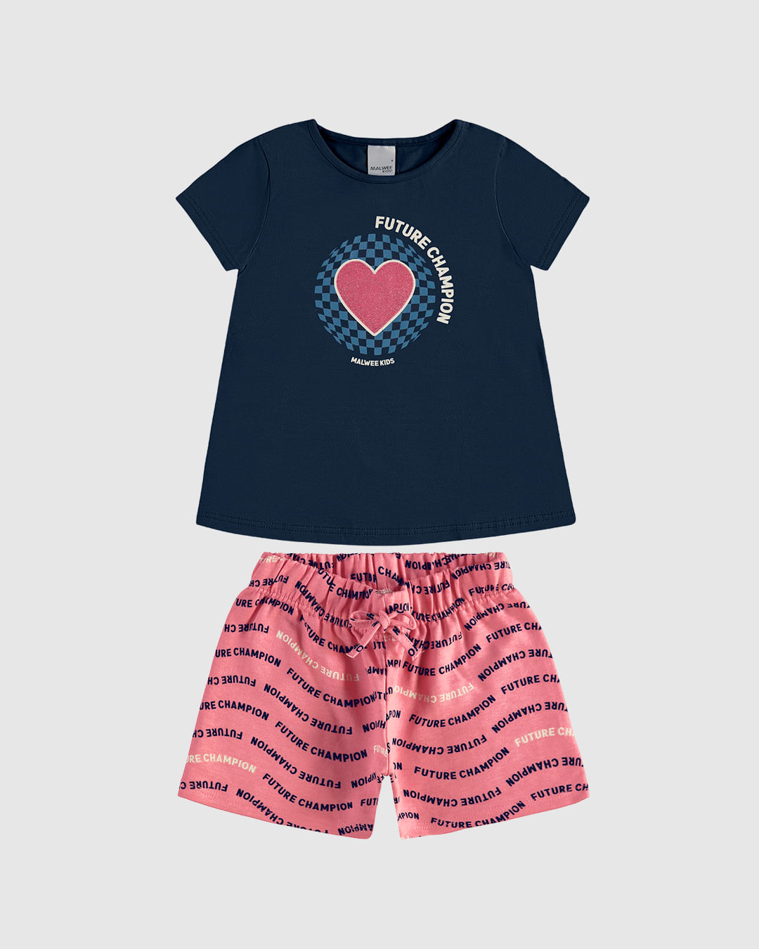 Conjunto Curto Infantil Menina Future Champion Em Algodão Malwee Kids - Imagem 2