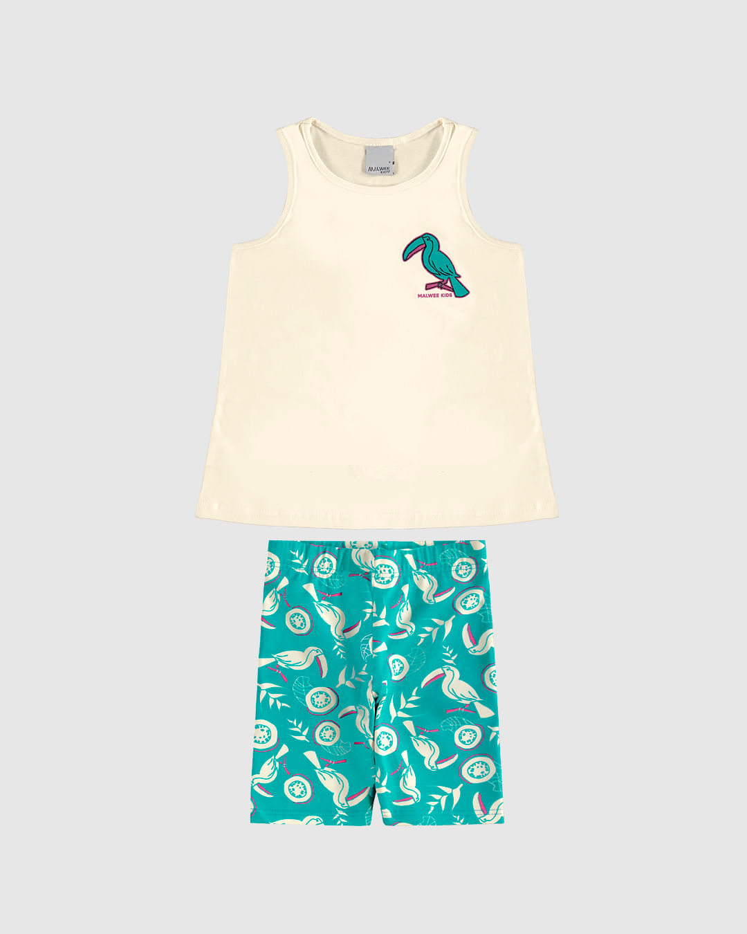 Conjunto Infantil Menina Regata E Bermuda Ciclista Estampada Malwee Kids - Imagem 2