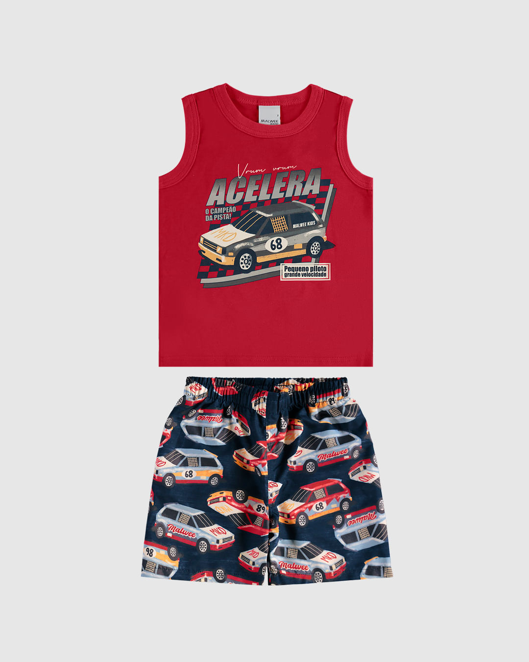Conjunto Infantil Menino Vrum Vrum Acelera Em Algodão Malwee Kids - Imagem 3