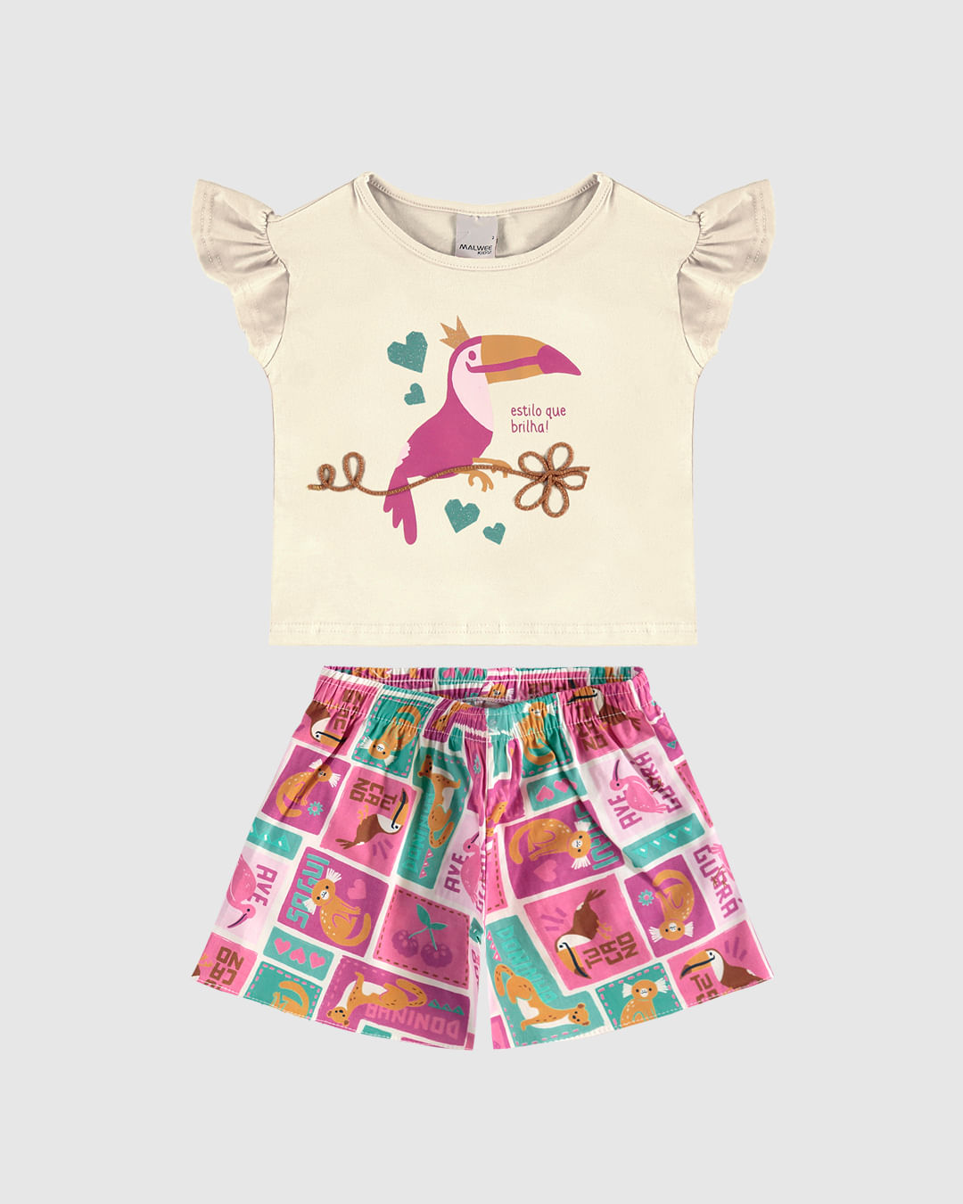 Conjunto Infantil Menina Estilo Que Brilha! + Bordado Em Algodão Malwee Kids - Imagem 2
