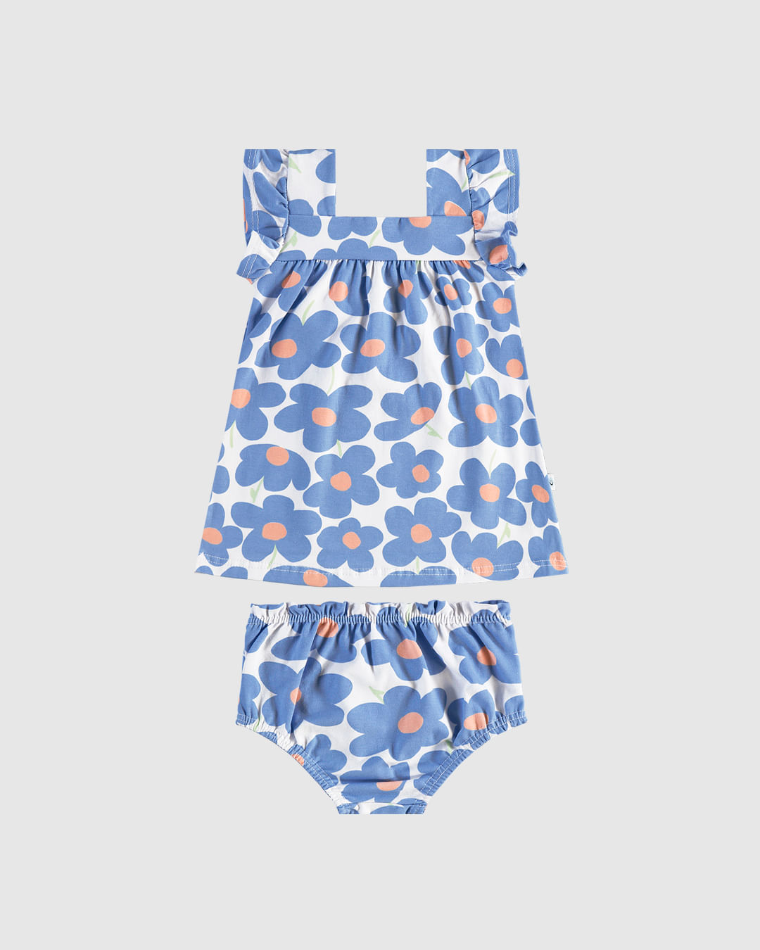 Conjunto Infantil Menina Vestido Evasê Floral + Calcinha Em Algodão Malwee Kids - Imagem 3