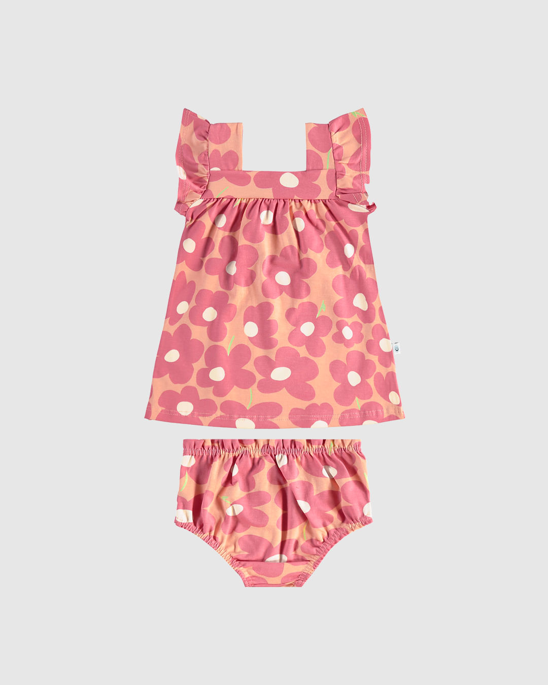 Conjunto Infantil Menina Vestido Evasê Floral + Calcinha Em Algodão Malwee Kids - Imagem 3