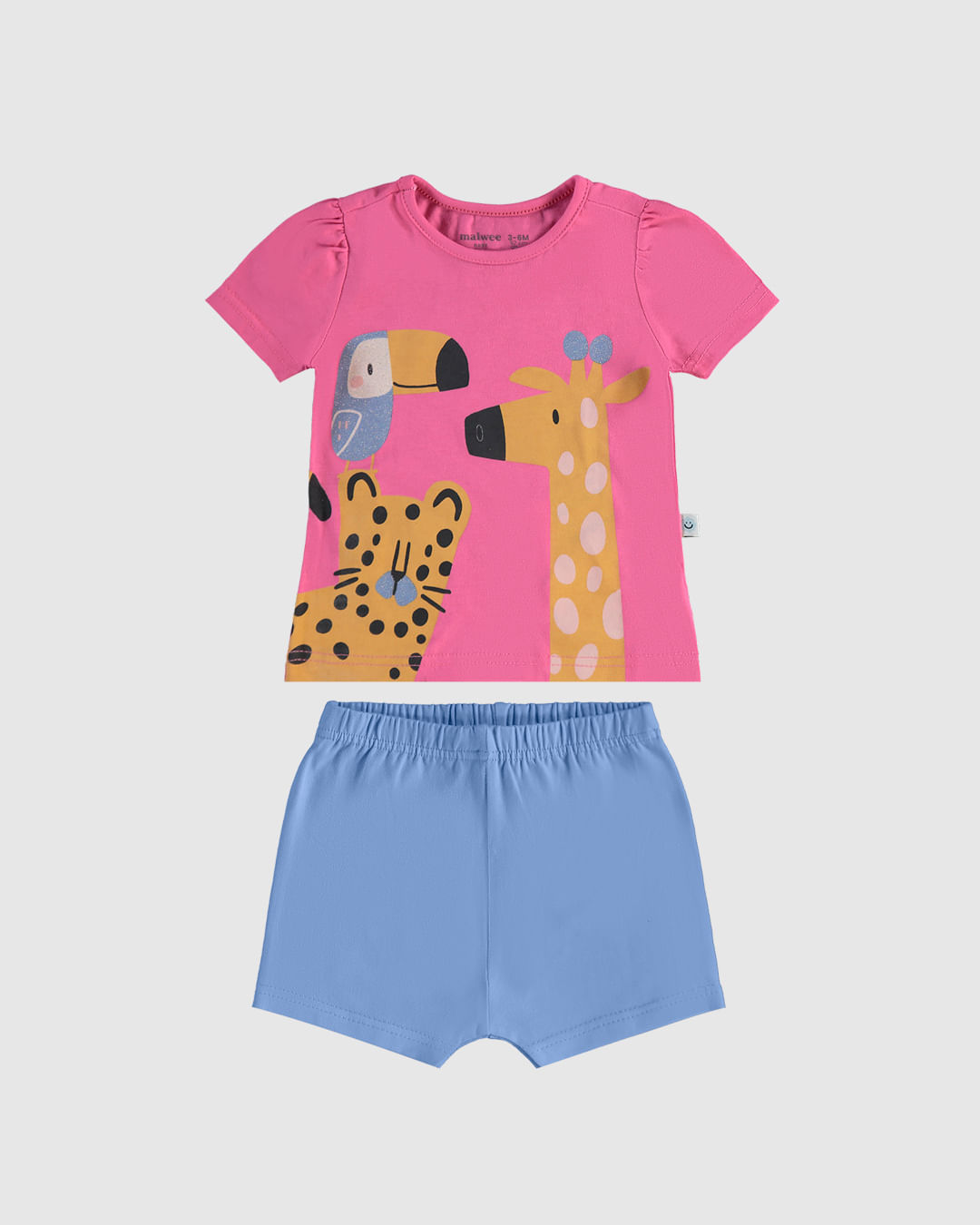Conjunto Infantil Menina Blusa Estampa Bichos com Glitter Malwee Kids