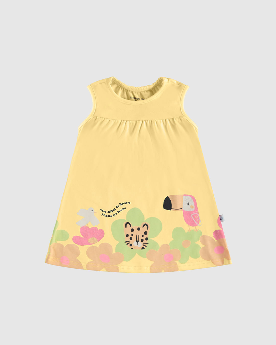 Vestido Infantil Meus Amigos da Floresta Em Algodão Malwee Kids - Imagem 4