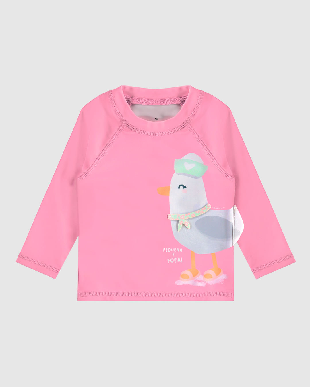 Camiseta Praia Bebê Menina Estampa Com Aplique Em Malha UV50+ Malwee Kids - Imagem 3