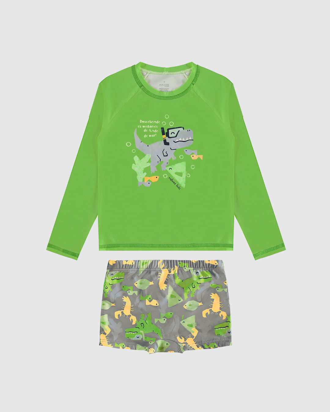 Conjunto Infantil Menino Mistérios Do Fundo Do Mar Em Malha UV50+ Malwee Kids - Imagem 3