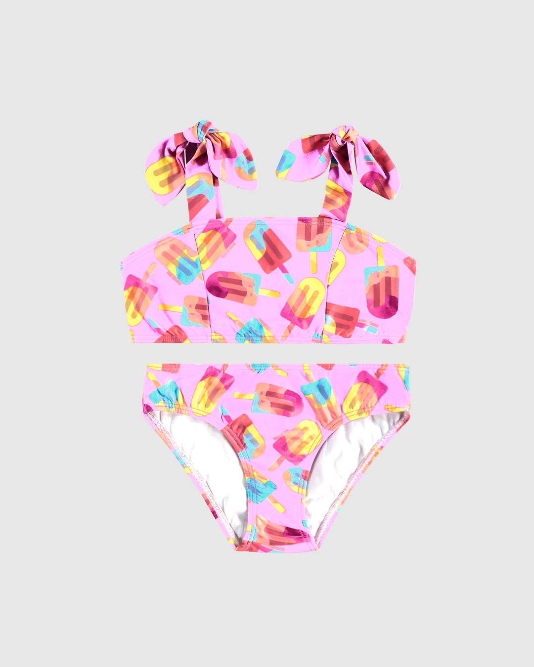 Biquíni Infantil Menina Reto Estampa Picolés Em Malha UV50+ Malwee Kids - Imagem 7