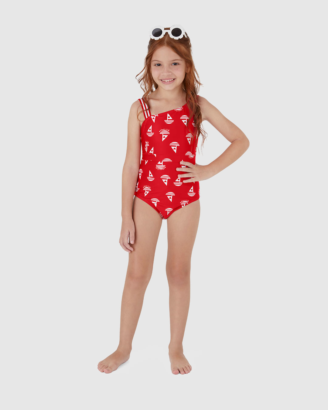 Maiô Infantil Menina Estampa Barcos Em Malha UV50+ Malwee Kids - Imagem 4