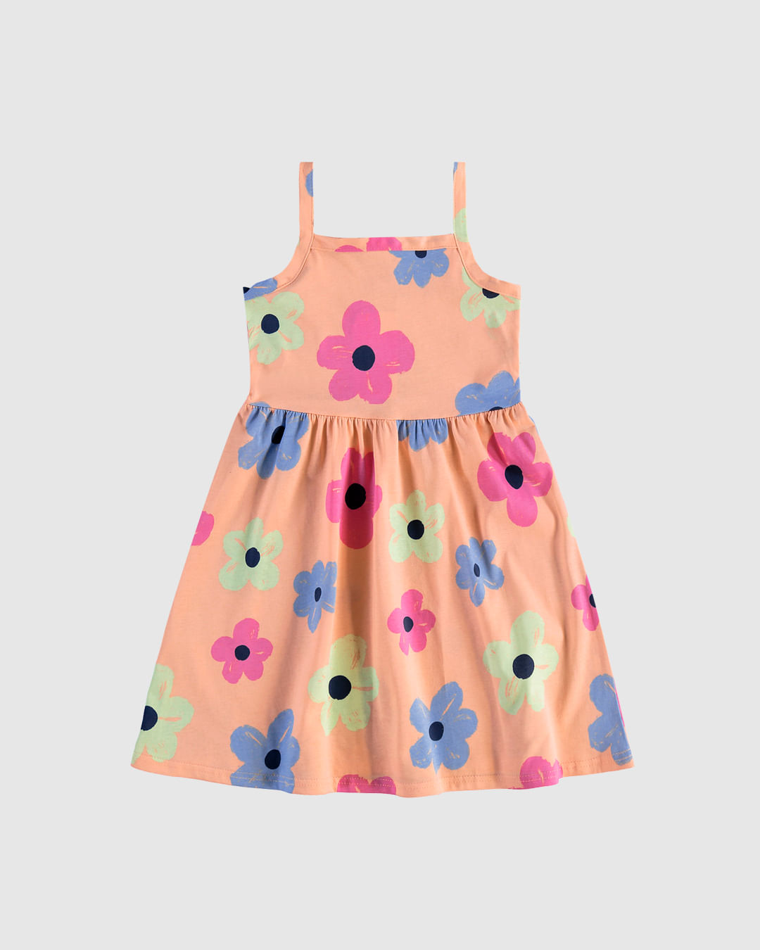 Vestido Infantil Rodado Decote Reto Em Algodão Malwee Kids