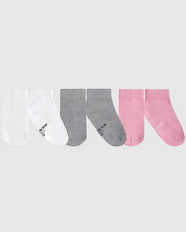 Kit 3 Meias Infantis Unissex Invisível Em Malha Algodão Malwee Kids Branco - 26 ao 30
