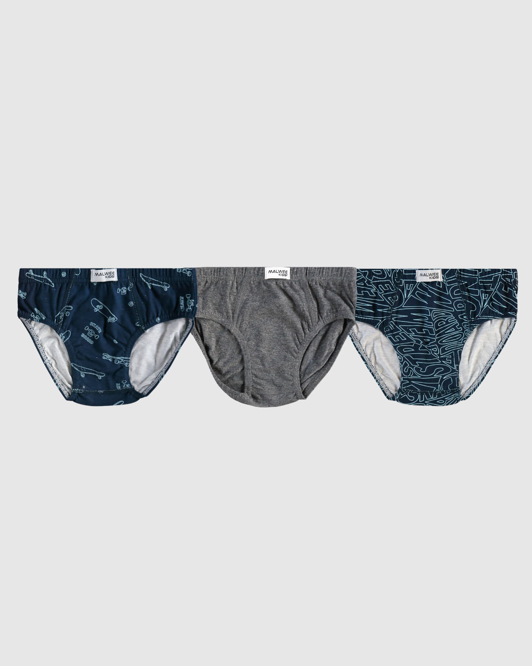 Kit 3 Cuecas Slip Infantis Menino Em Algodão Malwee Kids - Imagem 3