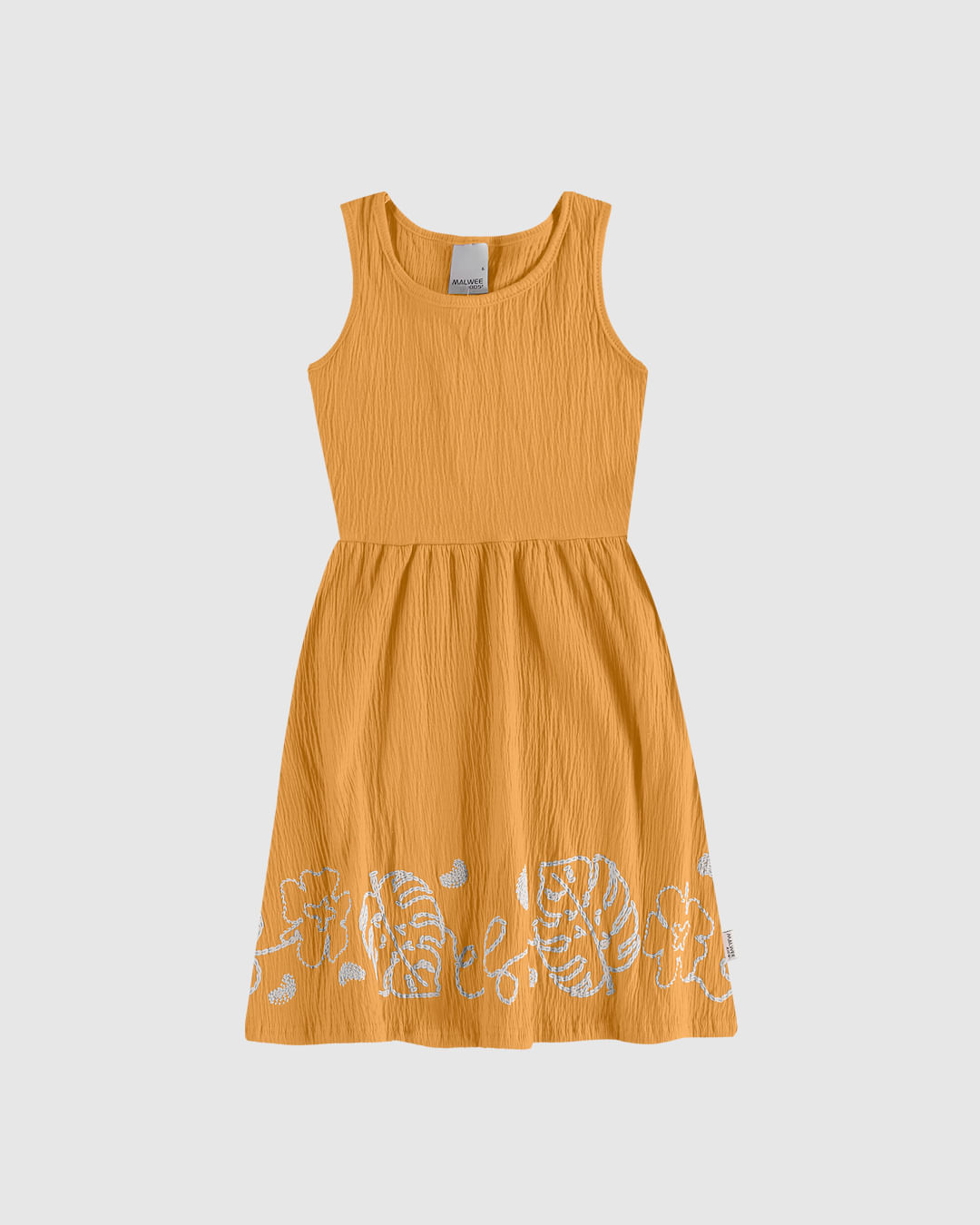 Vestido Infantil Barra Estampa Puff Em Malha Texturizada Malwee Kids - Imagem 2