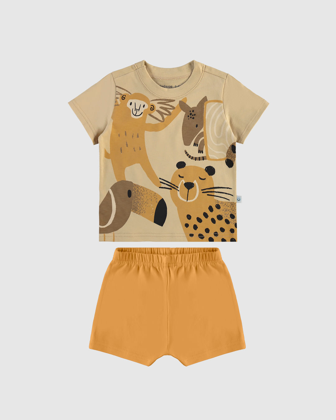 Conjunto Infantil Menino Camiseta Estampa Bichos Em Algodão Malwee Kids - Imagem 2