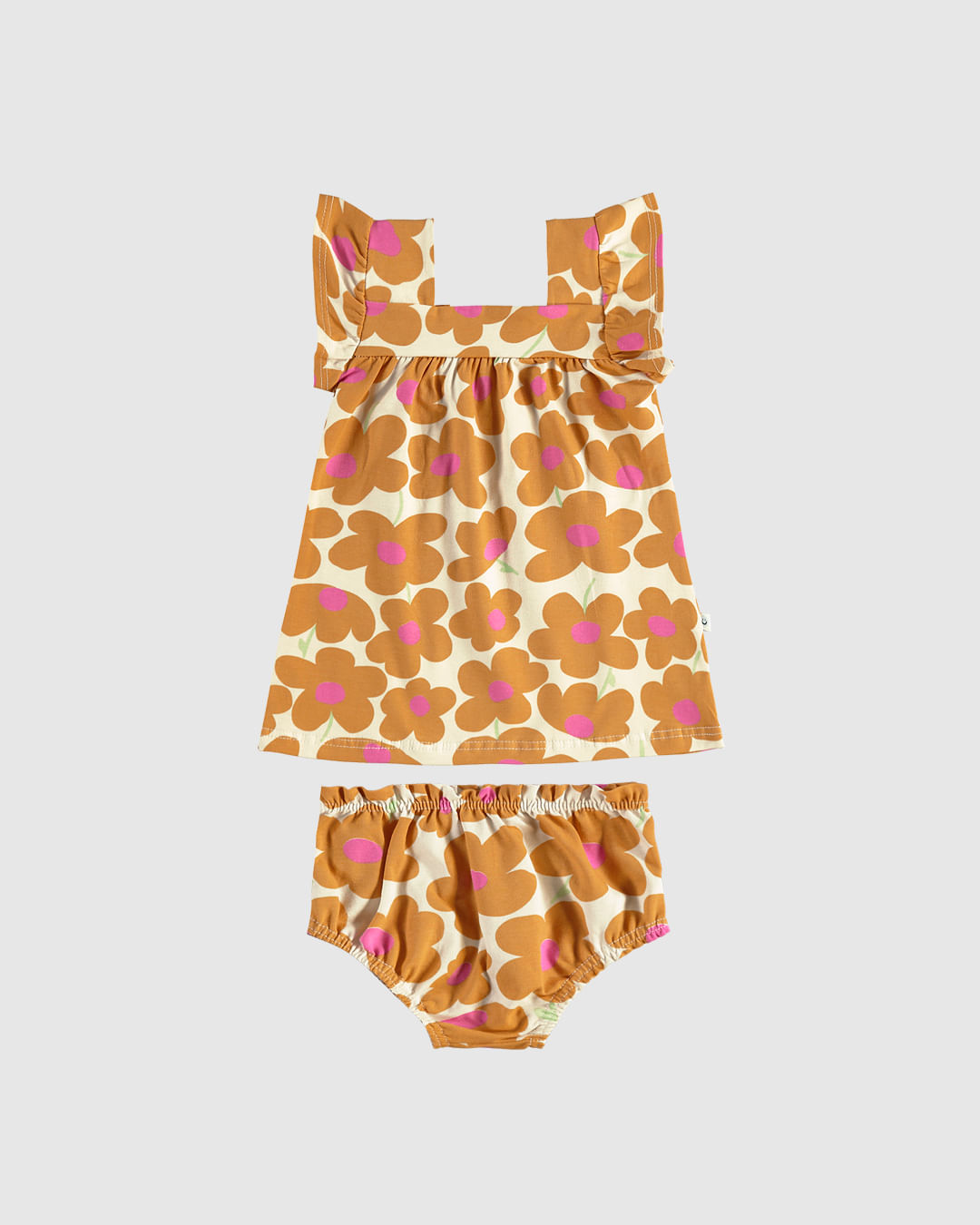 Conjunto Infantil Menina Vestido Evasê Floral + Calcinha Em Algodão Malwee Kids - Imagem 2