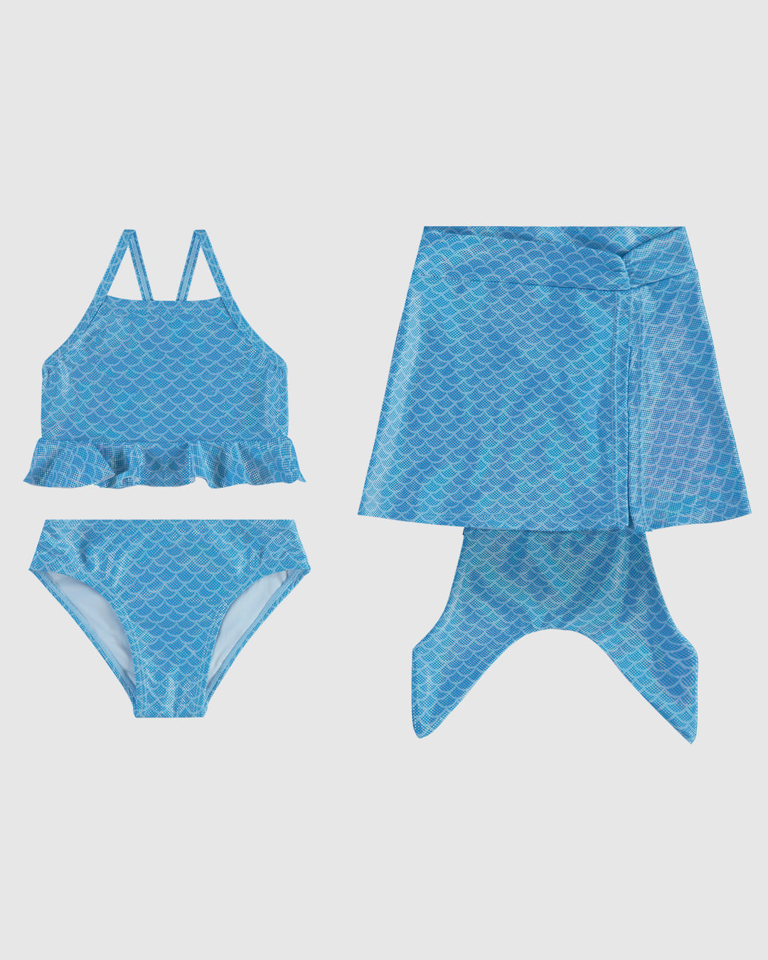 Biquíni Infantil Menina Saia Cauda Sereia Em Malha Glitter UV50+ Malwee Kids - Imagem 23