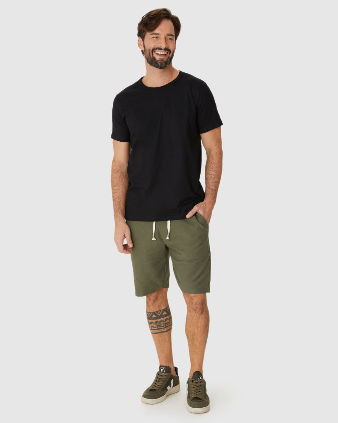 Bermuda Masculina Comfort Bolso Funcional Em Moletom Sarjado - Imagem 7