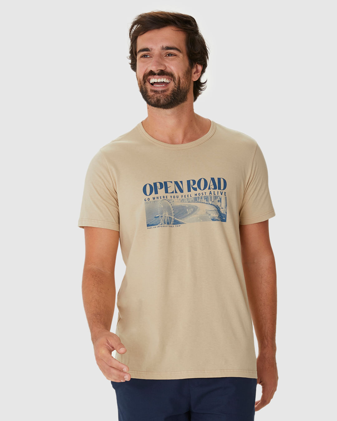 Camiseta Masculina Open Road Go Where You Feel Most Alive Em Algodão - Imagem 21