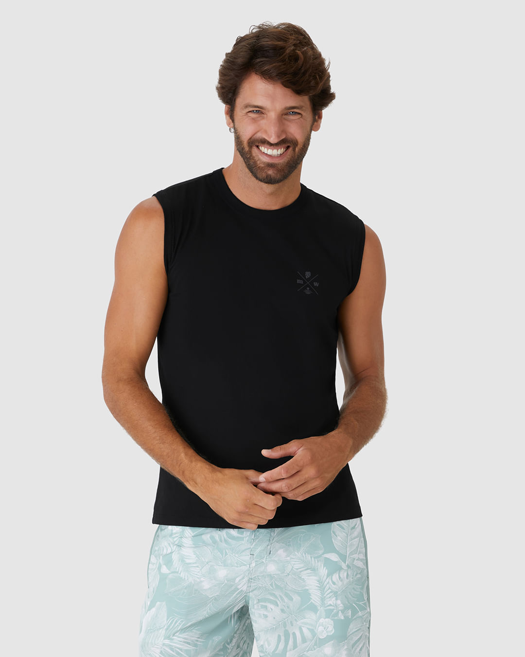 Regata Masculina Regular Estampa Peitoral Em Algodão