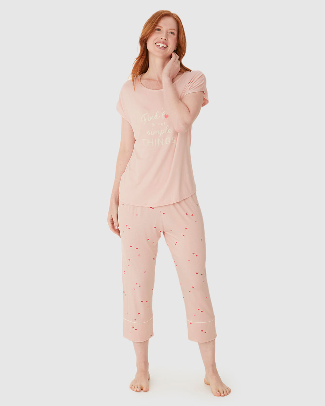 Pijama Longo Feminino Find Love In The Simple Things Em Viscose Stretch - Imagem 11