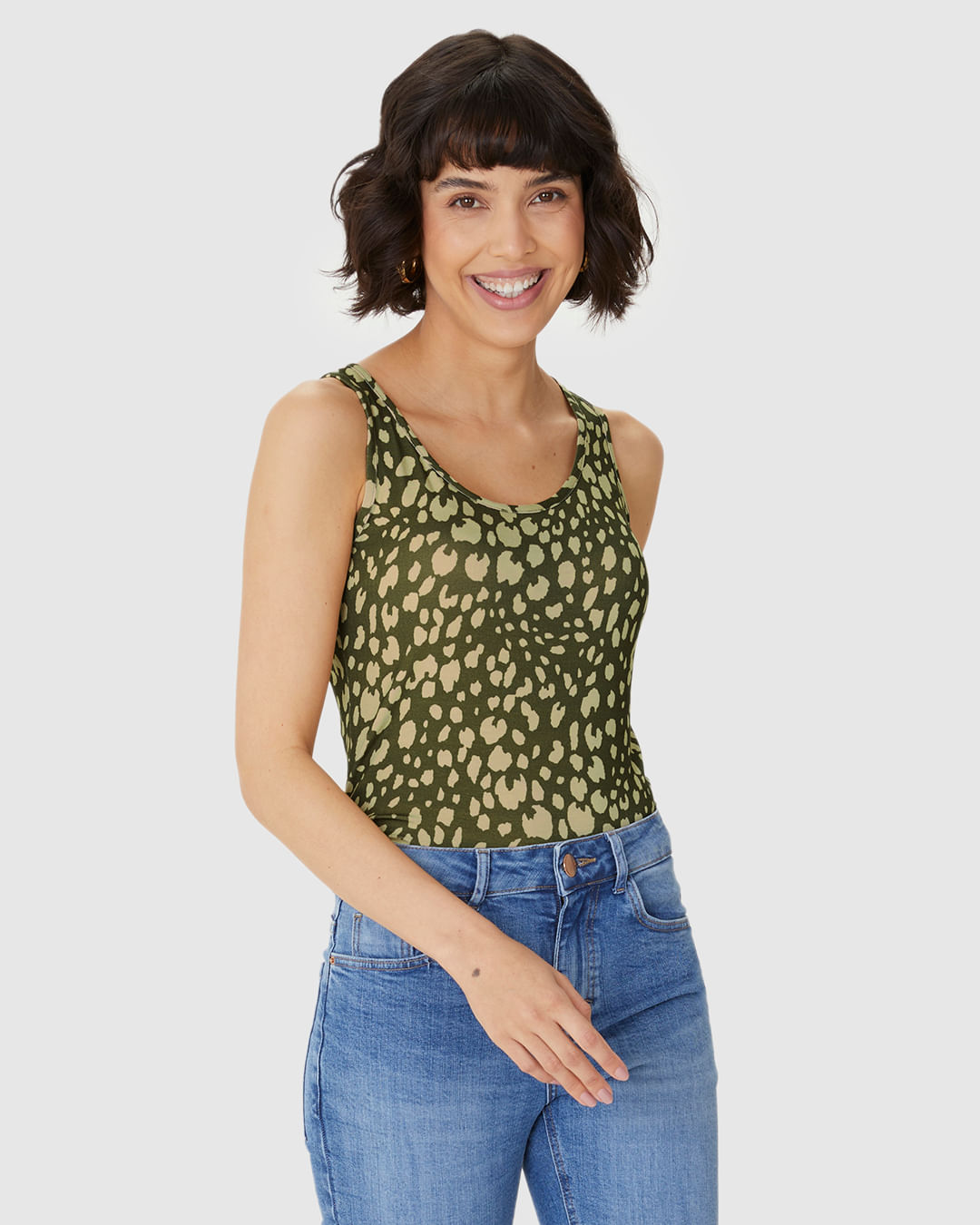 Regata Feminina Estampa Animal Print Decote U Em Viscose Stretch - Imagem 26