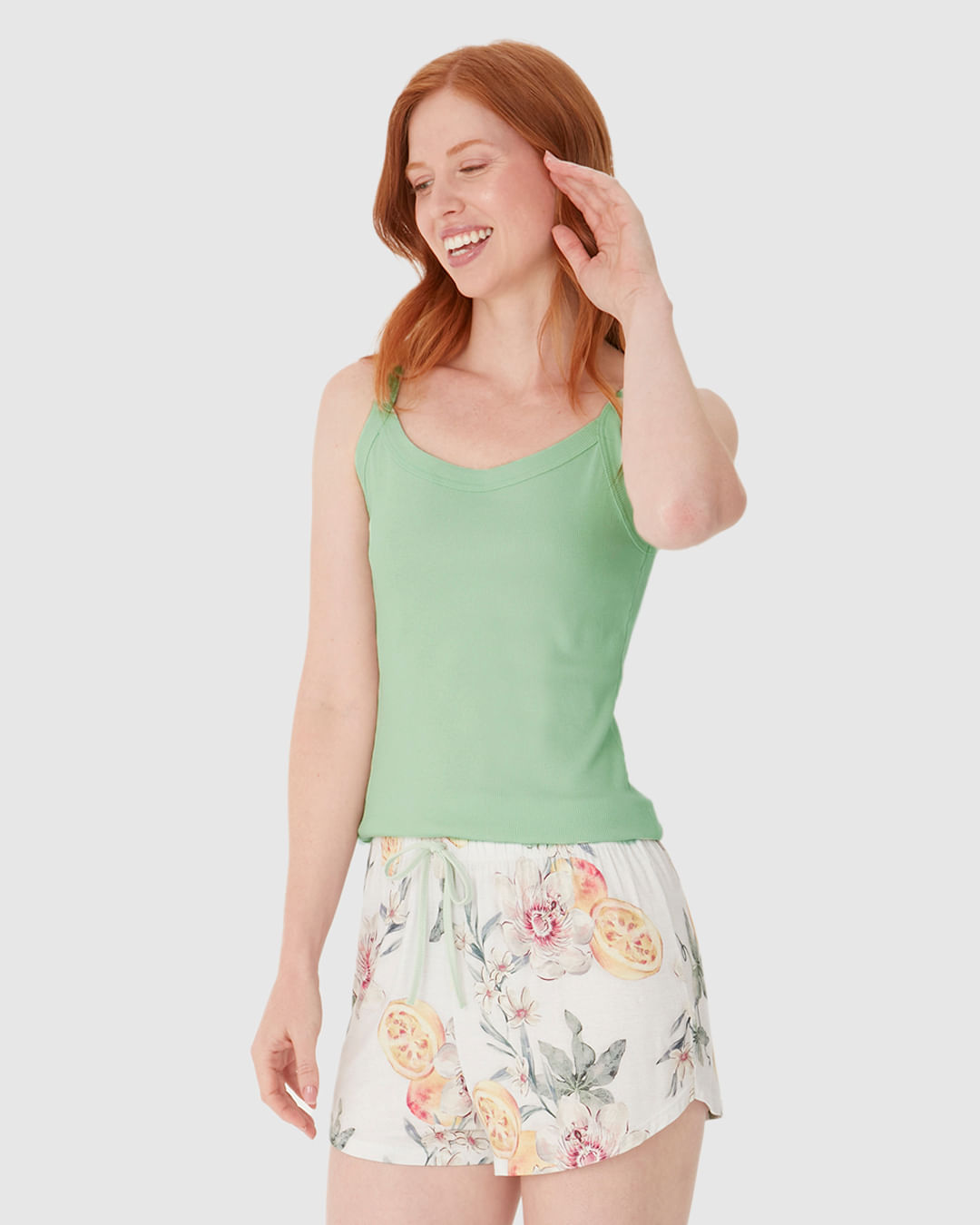 Pijama Curto Feminino Shorts Runner Estampado Em Viscose Stretch - Imagem 16