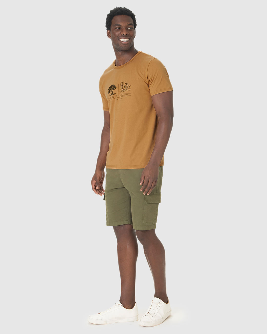 Camiseta Masculina Estampa Frontal Manga Curta Em Algodão - Imagem 12