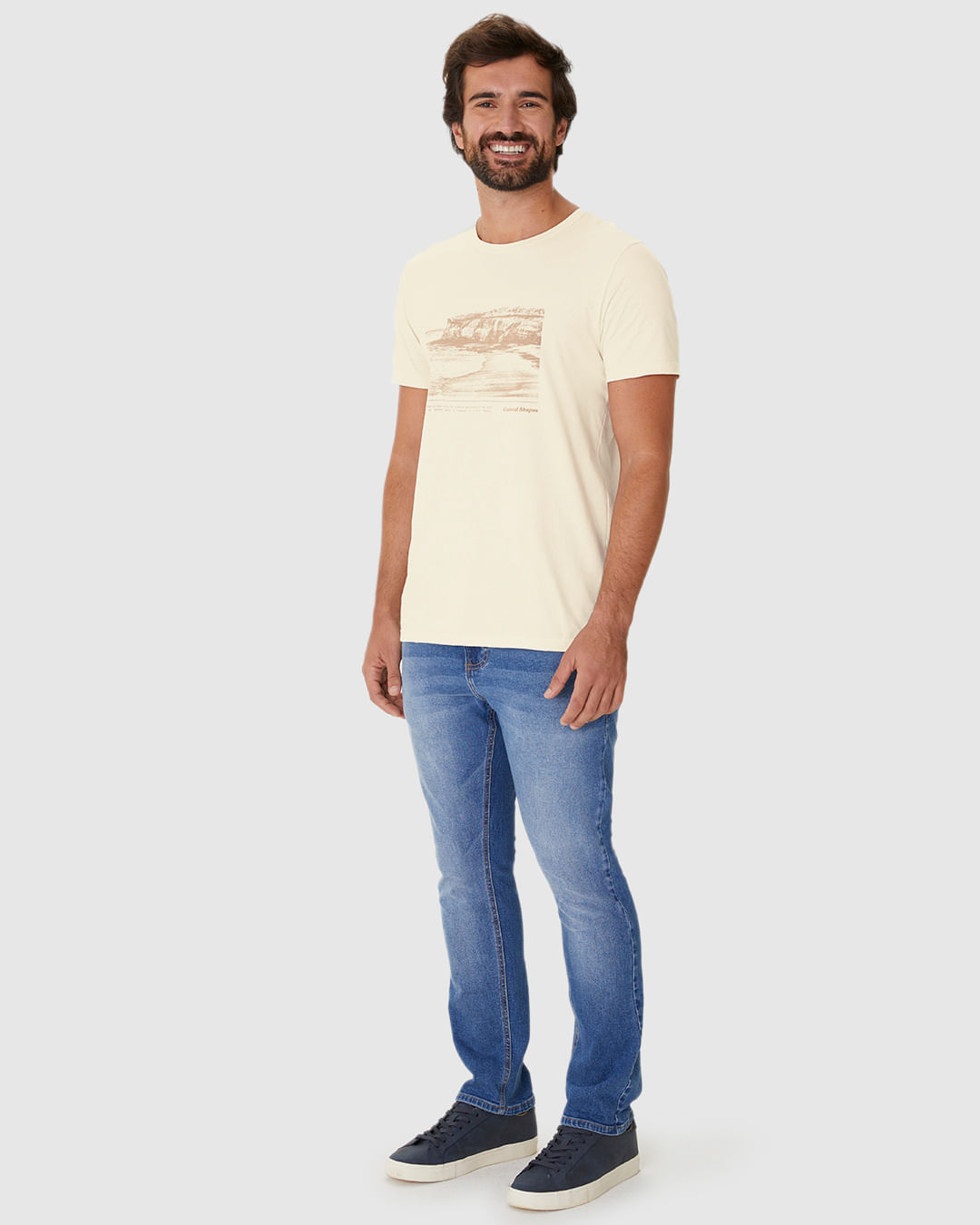 Camiseta Masculina Decote Redondo Coastal Shapes Em Algodão - Imagem 2
