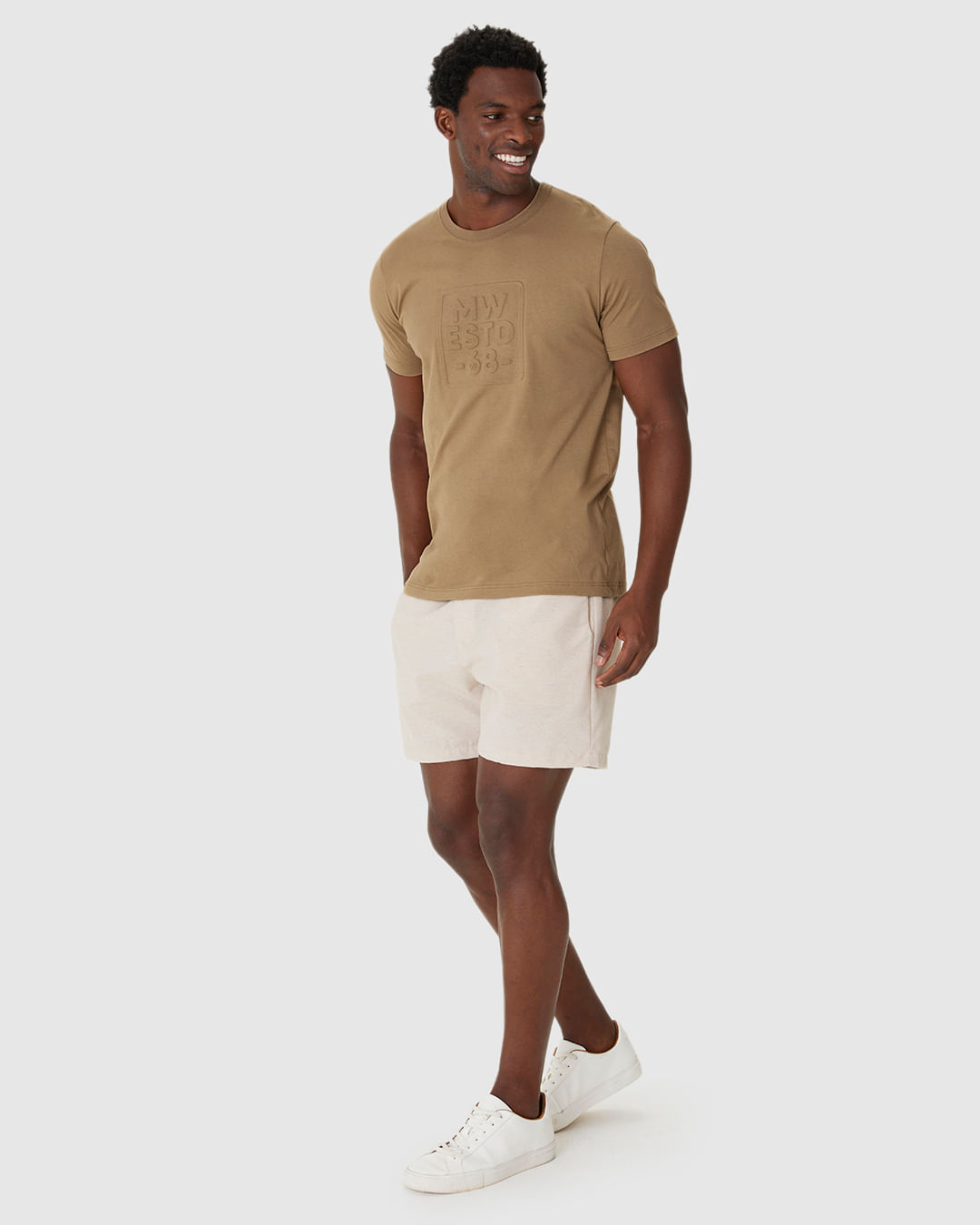 Camiseta Masculina Be Present Estampa Alto Relevo Em Algodão - Imagem 2