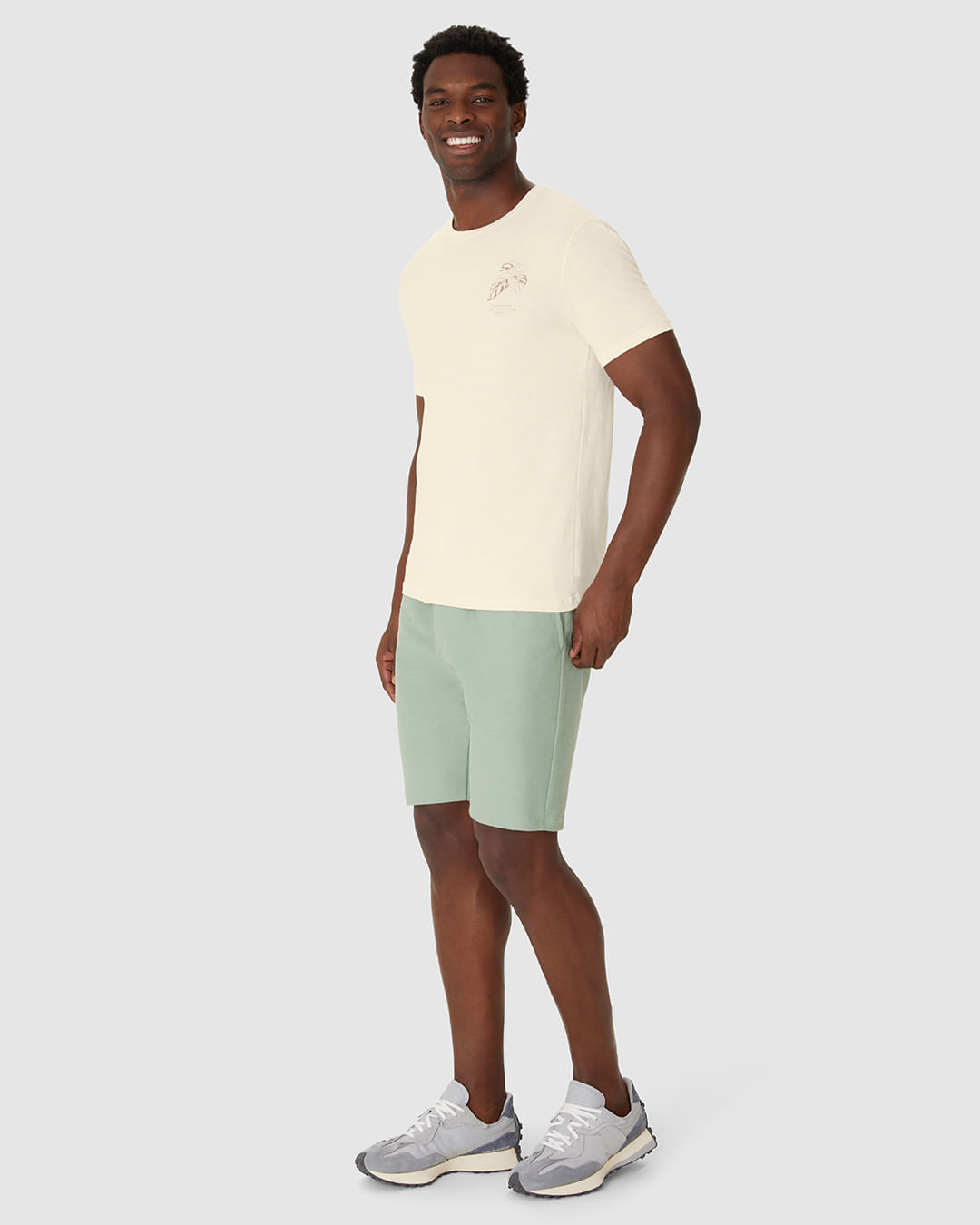 Camiseta Masculina Decote Redondo Manga Curta Estampa Peitoral Em Malha Linho - Imagem 17