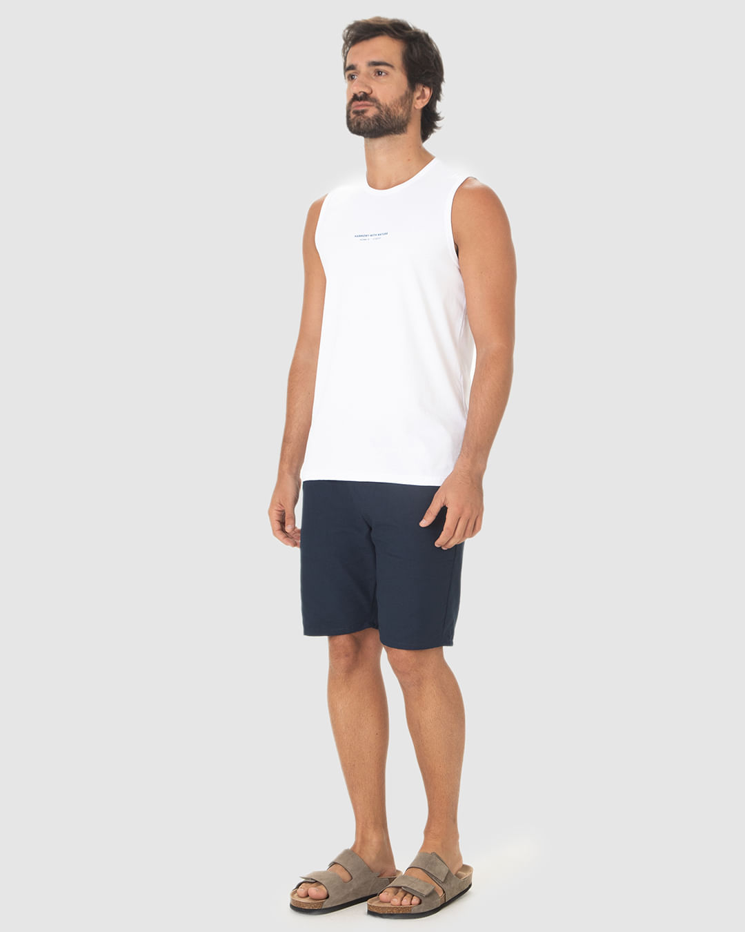 Regata Masculina Regular Estampa Frontal Em Algodão - Imagem 12