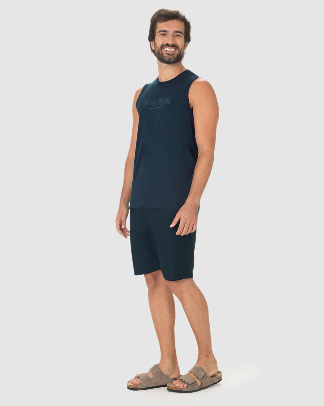 Regata Masculina Regular Estampa Frontal Em Algodão - Imagem 22