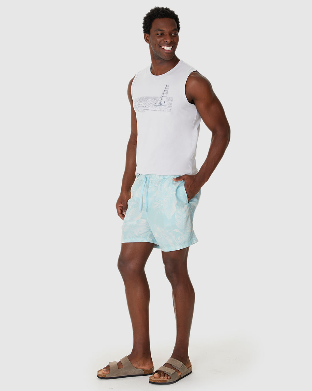Shorts Masculino Cadarço Funcional Em Microfibra - Imagem 8