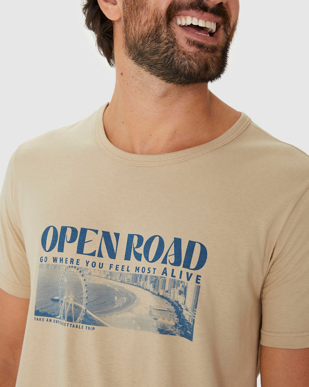 Camiseta Masculina Open Road Go Where You Feel Most Alive Em Algodão - Imagem 8