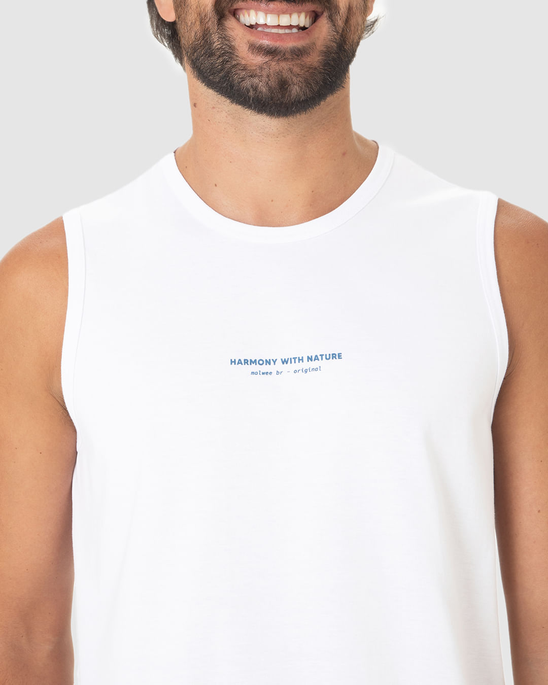 Regata Masculina Regular Estampa Frontal Em Algodão - Imagem 8