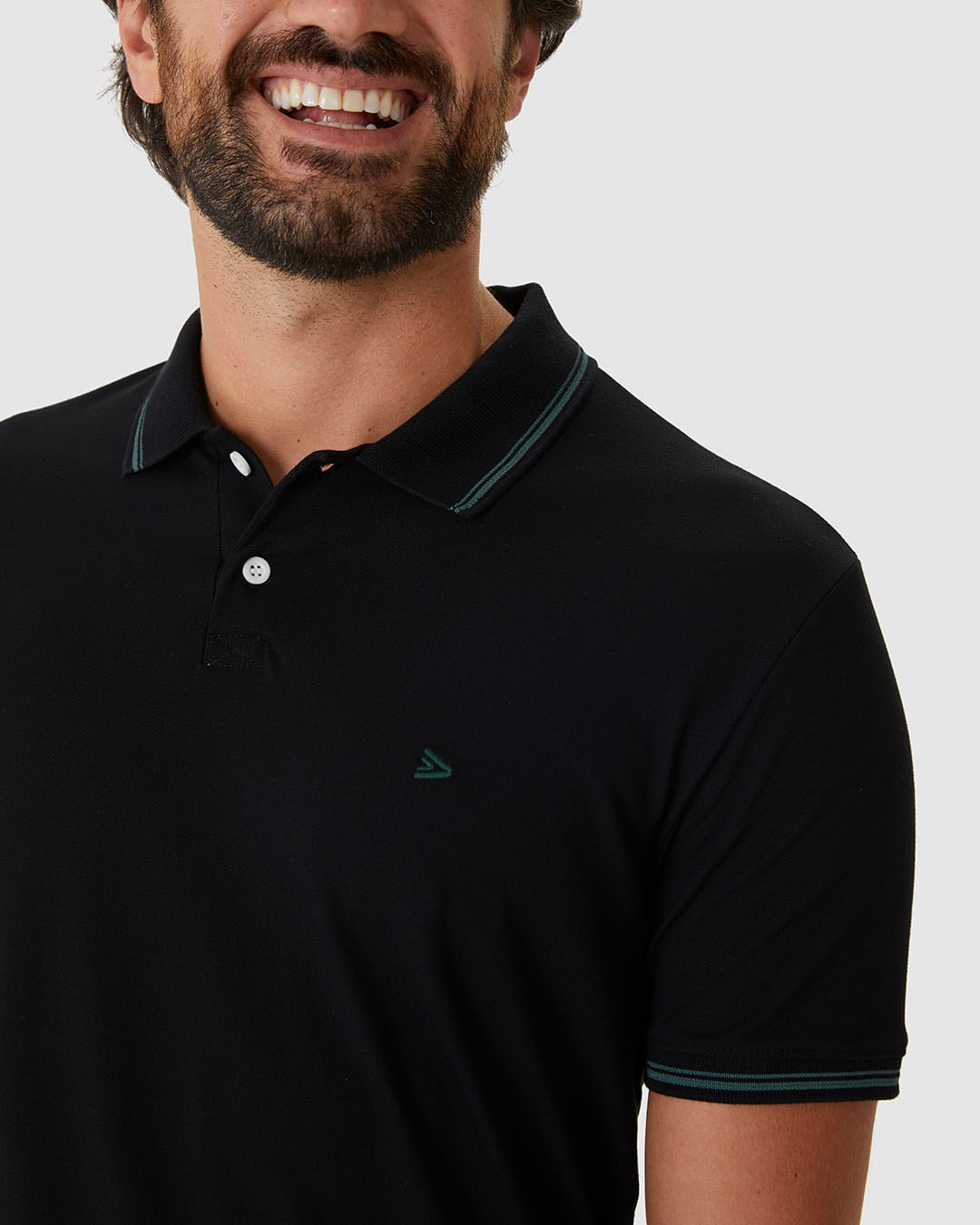 Camisa Polo Masculina Regular Gola Retilínea Em Piquet Stretch - Imagem 13