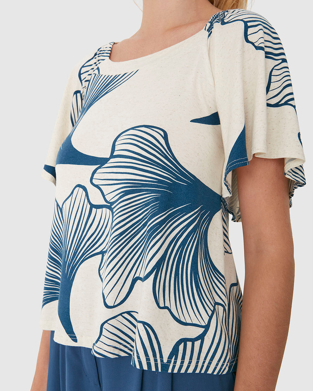 Blusa Feminina Estampada Decote Reto Em Malha Viscolinho Stretch - Imagem 18